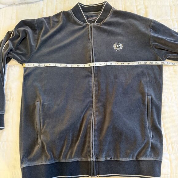 VTG Phat Farm Tracksuit Jacket Mens 1XL Gray Velour Crest Y2K 90s Rap Streetwear - Picture 12 of 15